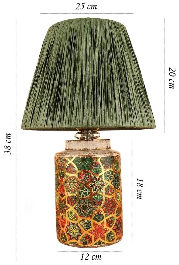 Зелена настолна лампа (височина 38 cm) Alev – Opviq lights