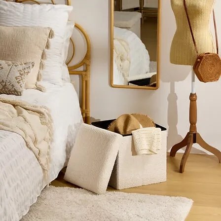 Сгъваем пуф atmosphera Soana, Слонова Кост, 38 cm