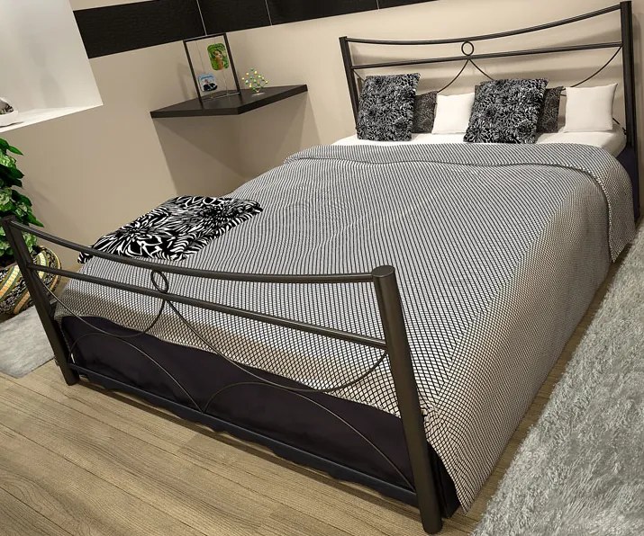 Легло Pier-140x190-Black-Με ποδαρικό