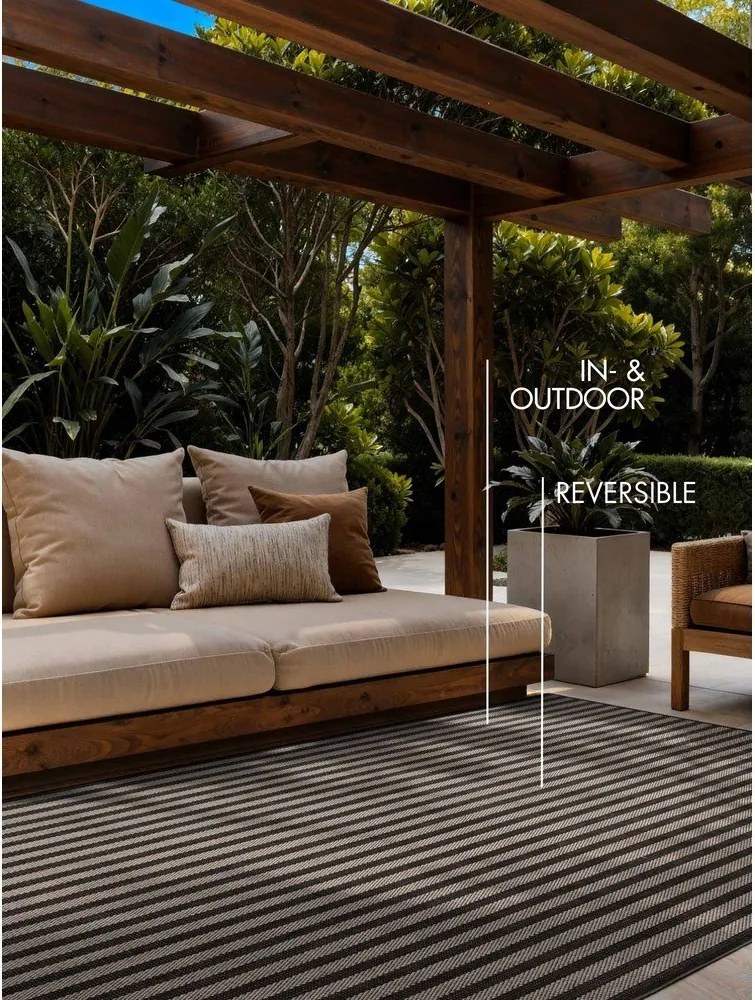 Черен/кремав килим за открито и закрито 160x230 cm Haringey Linley – Ted Baker