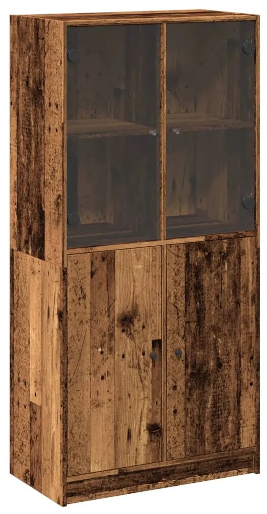3318722 vidaXL Висок шкаф, старо дърво, 68x37x142 см, инженерно дърво