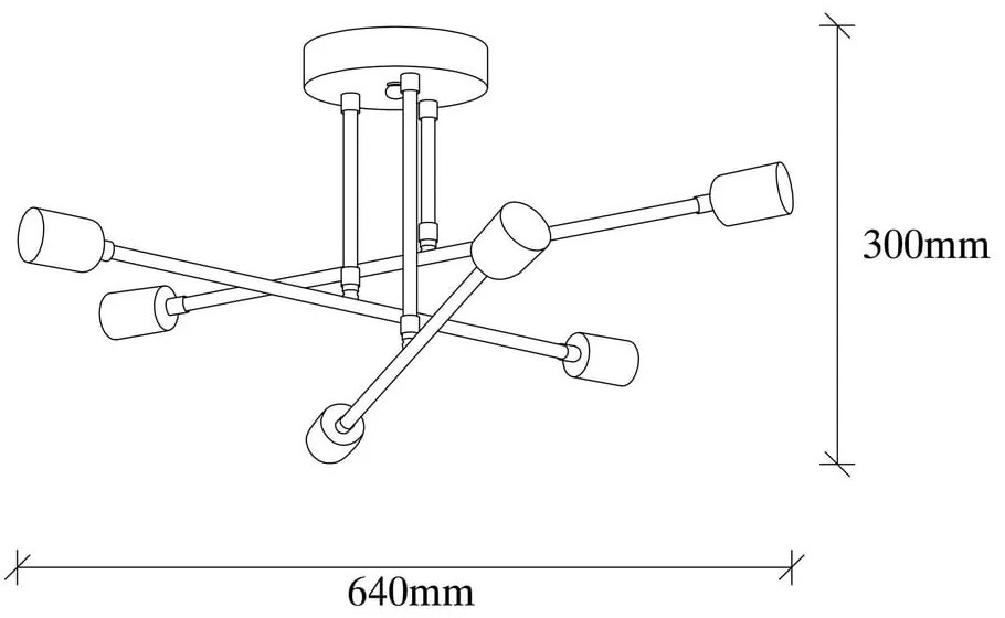 Черно осветително тяло за таван 64x64 cm Flower – Opviq lights
