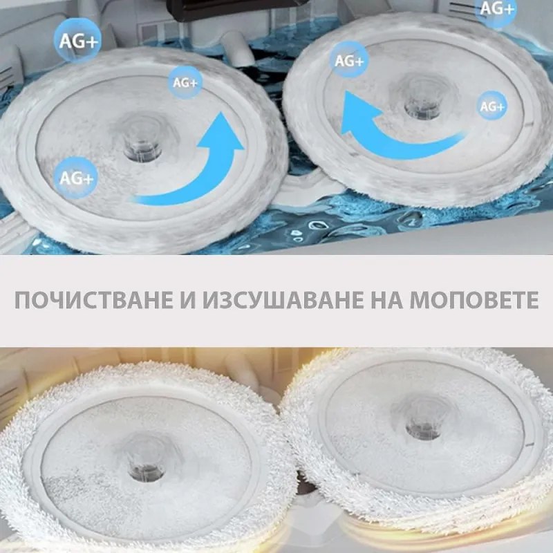Прахосмукачка робот Xiaomi Lydsto W2, 50W, 5000 Pa, 0.35 л, Автоматична станция, Wi-Fi, Система против падане, Функция "График", HEPA, Бял