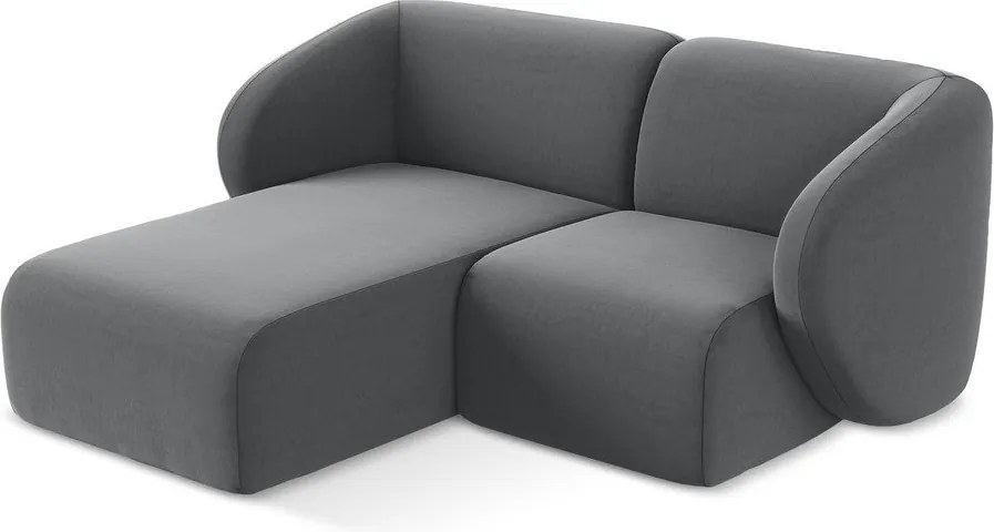 Сив кадифен ъглов диван (ляв ъгъл) Lani – Makamii