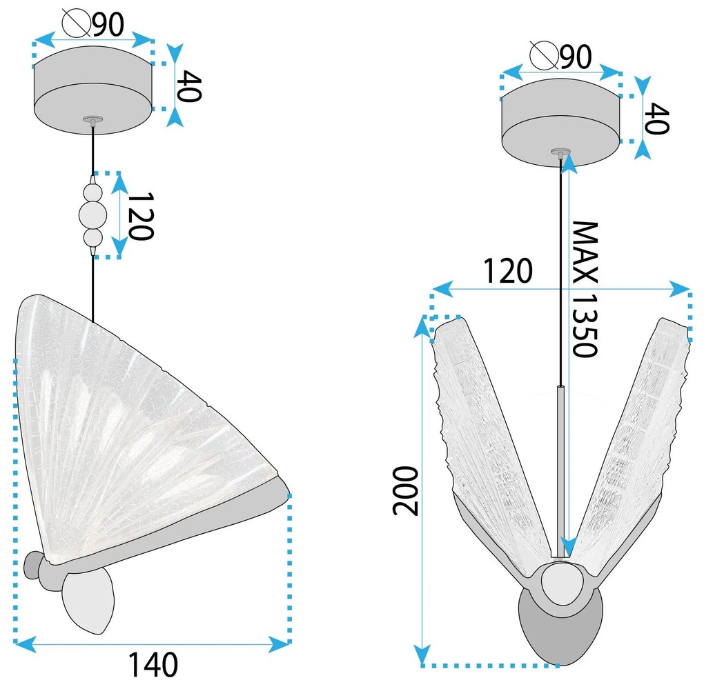 Висяща LED лампа LHJ105-1CP Gold