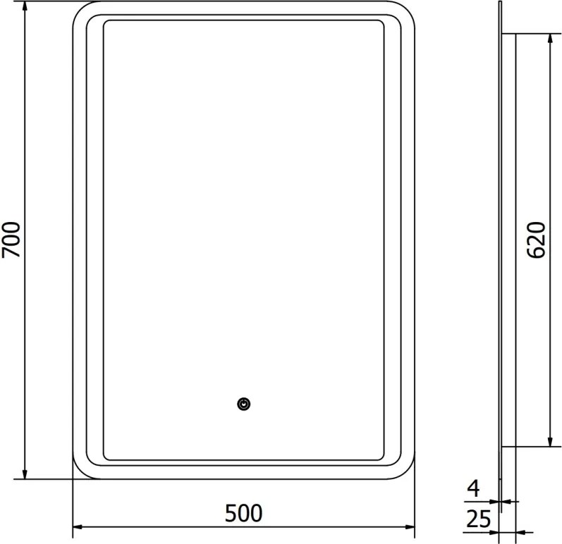 Mexen Zusa осветено огледало за баня 50 x 70 см, LED 6000K, против замъгляване