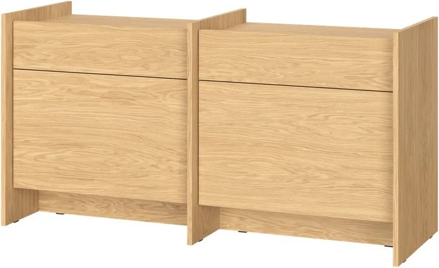 Скрин от декор от дъб в естествен цвят 146x76x51 cm Hido – noo.ma