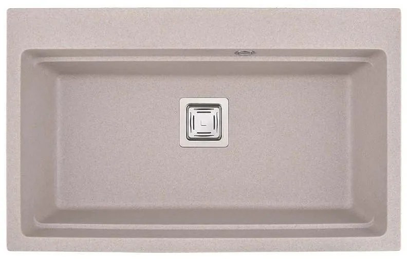 Кухненска мивка ICGS 8213 SAND, гранит, едно корито, със сифон, 48х21х78см