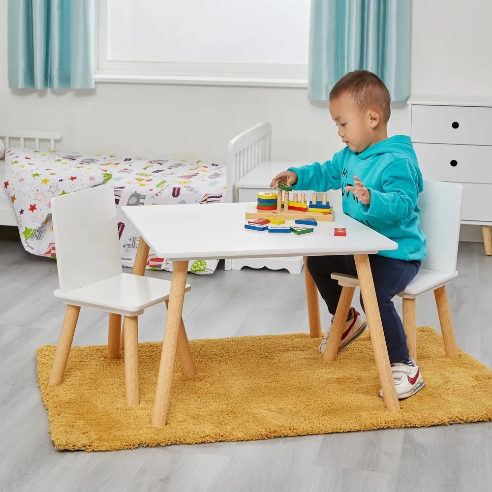 GINGER HOME К-кт дървена маса с 2 столчета WHITE