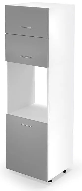 Колонен шкаф за фурна Vento DP-60/214 60см Светло сив гланц