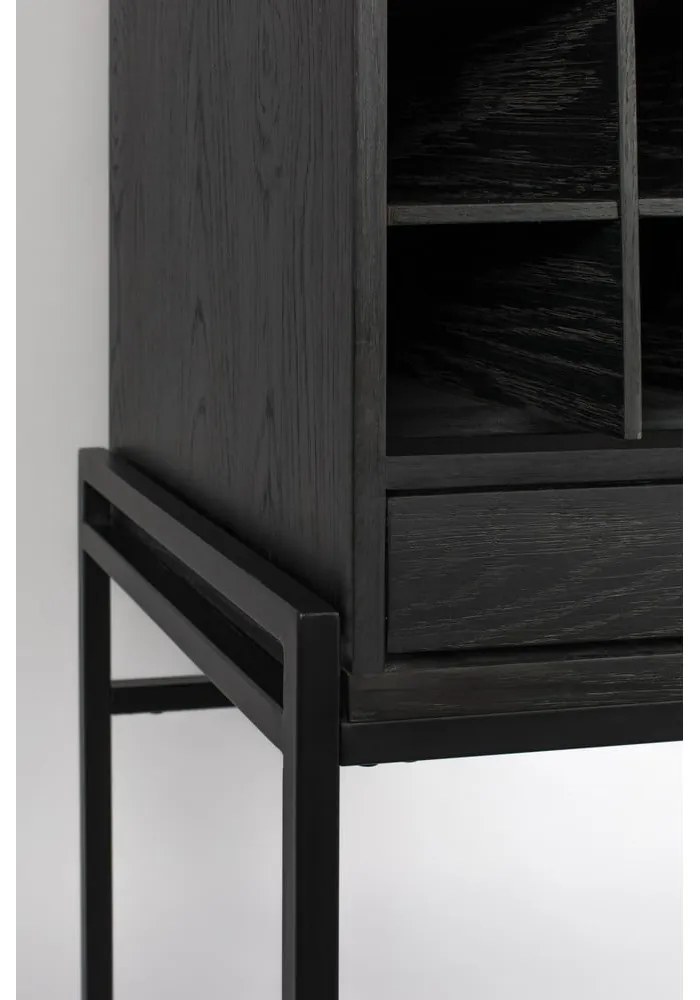 Черна дъбова стойка за вино за 20 бутилки, 89x181 cm Travis - Zuiver