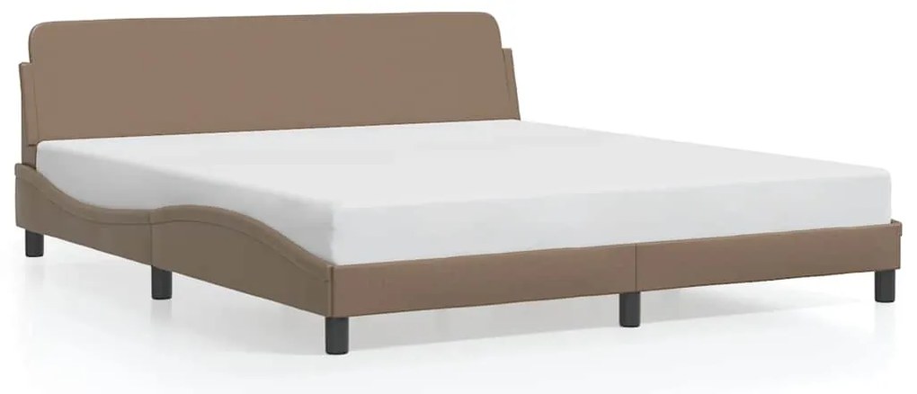 373242 vidaXL Рамка за легло Dover, капучино, 180x200 см, изкуствена кожа