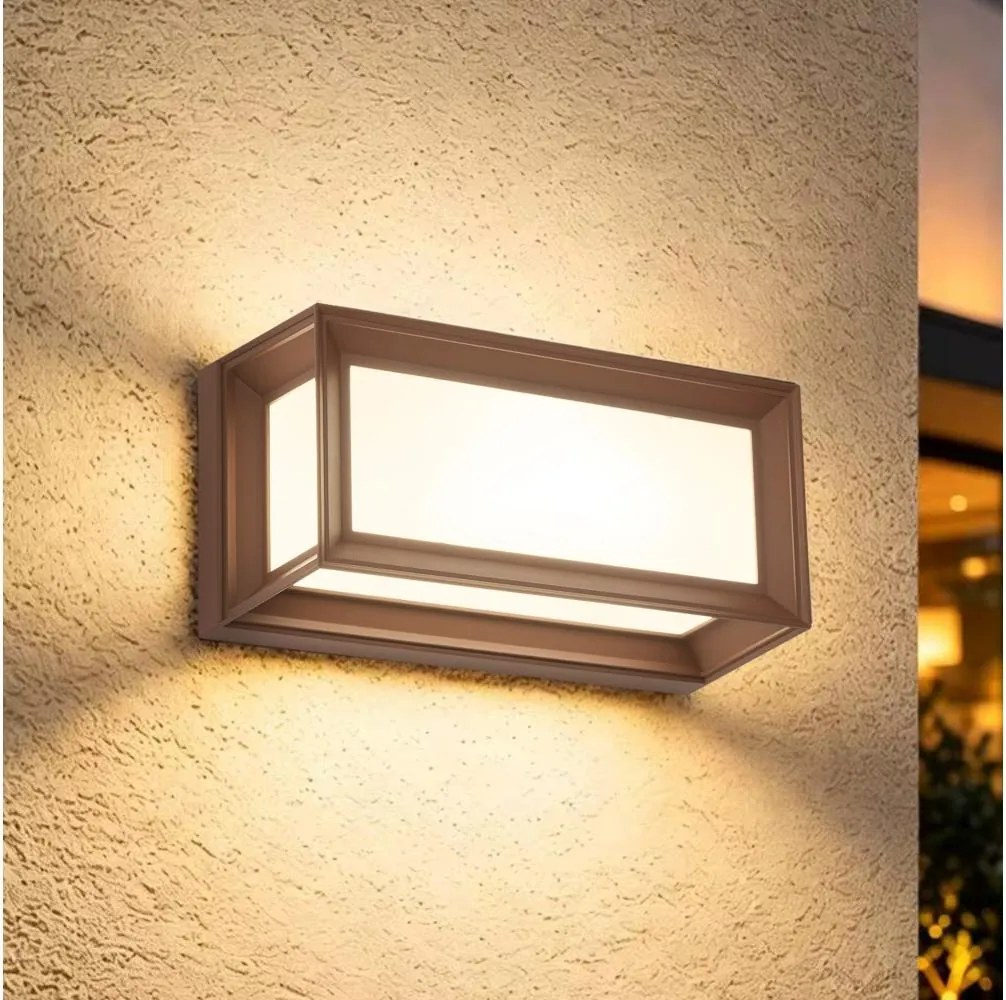 Brilagi - LED външна стенна лампа с сензор PARKER LED/12W/230V кафява IP44