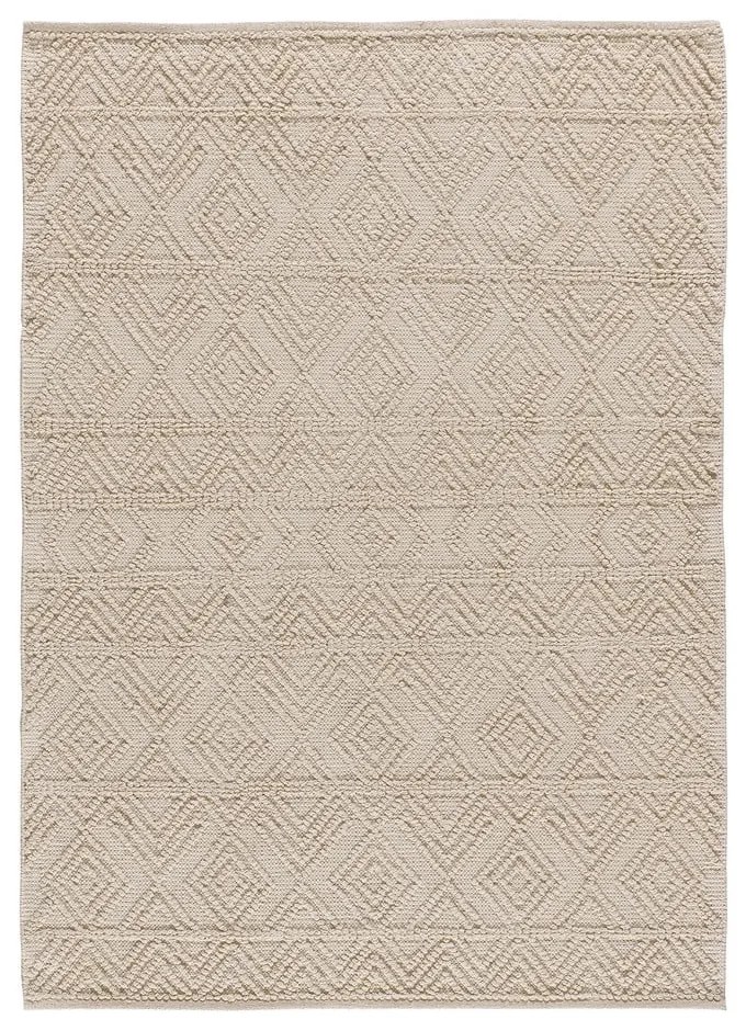 Ръчно изработен кремав килим от рециклиран памук подходящ за пране 60x90 cm Pamuk – Universal