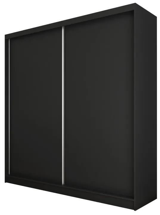 Гардероб с плъзгащи врати  GALAN, 200x216x61, черен
