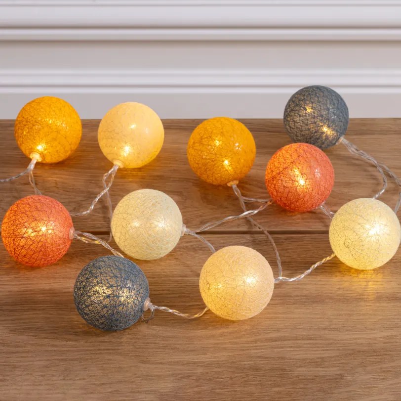 Детски лампички гирлянд с батерии atmosphera Oya, 10 топки, 175 cm, Многоцветен