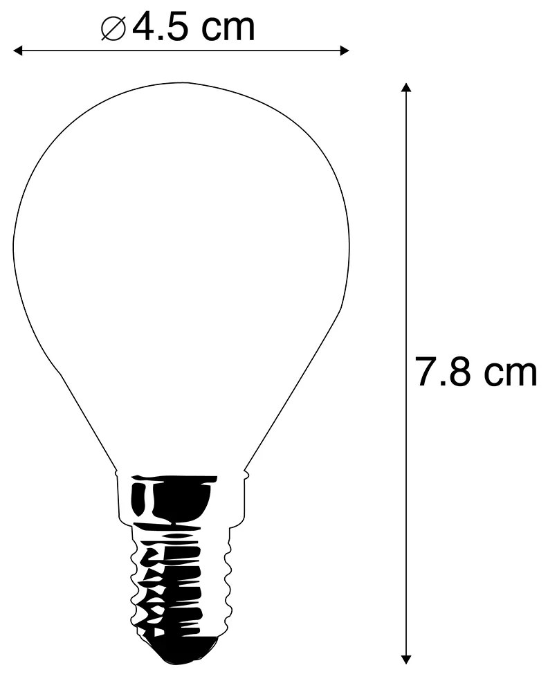 Комплект от 4 LED крушки E14 P45 матови 3.5W 360lm 2700K