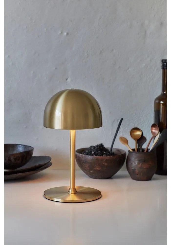 LED настолна лампа с дистанционно управление в месингов цвят с метален абажур (височина 22 cm) Tim – Sirius