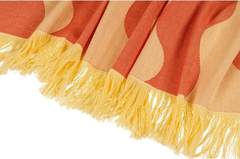 Жълта/оранжева памучна плажна кърпа 100x160 cm Nuno – noo.ma