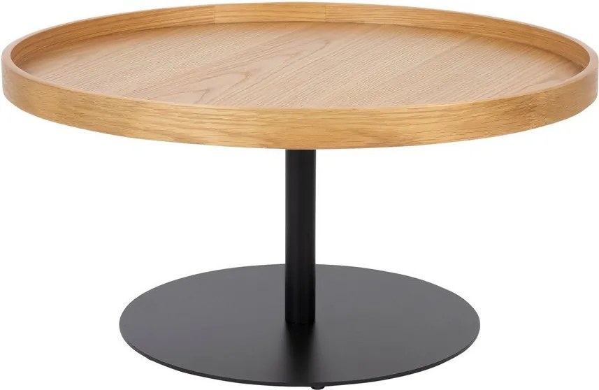 Кръгла масичка за кафе с дъбов плот в естествен цвят ø 70 cm Yuri L – White Label