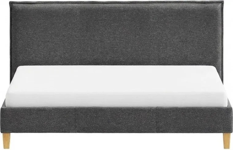 Тъмносиво двойно тапицирано легло с включена подматрачна рамка 180x200 cm Tina – Ropez