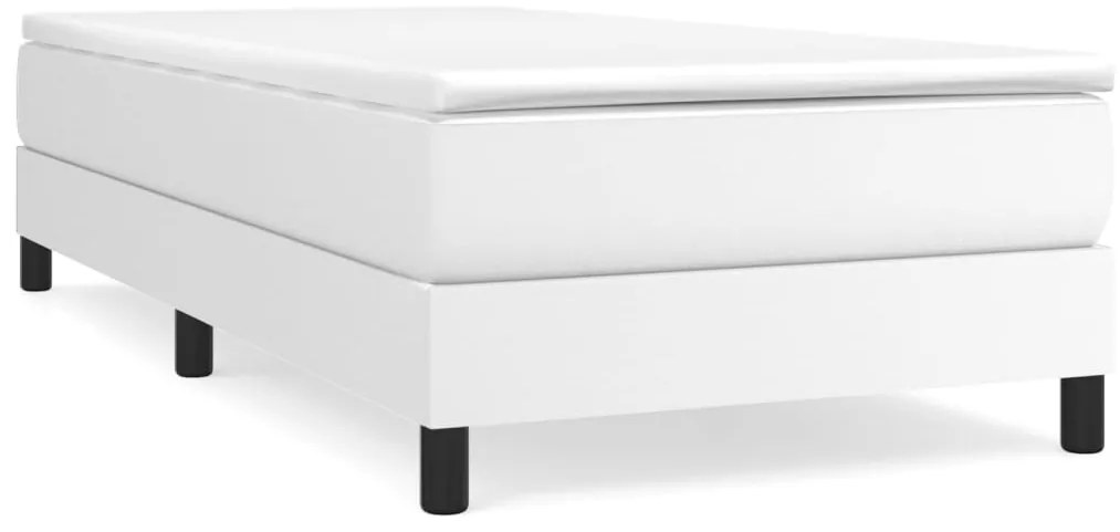 3120665 vidaXL Рамка за легло с пружини, бяла, 80x200 см, изкуствена кожа