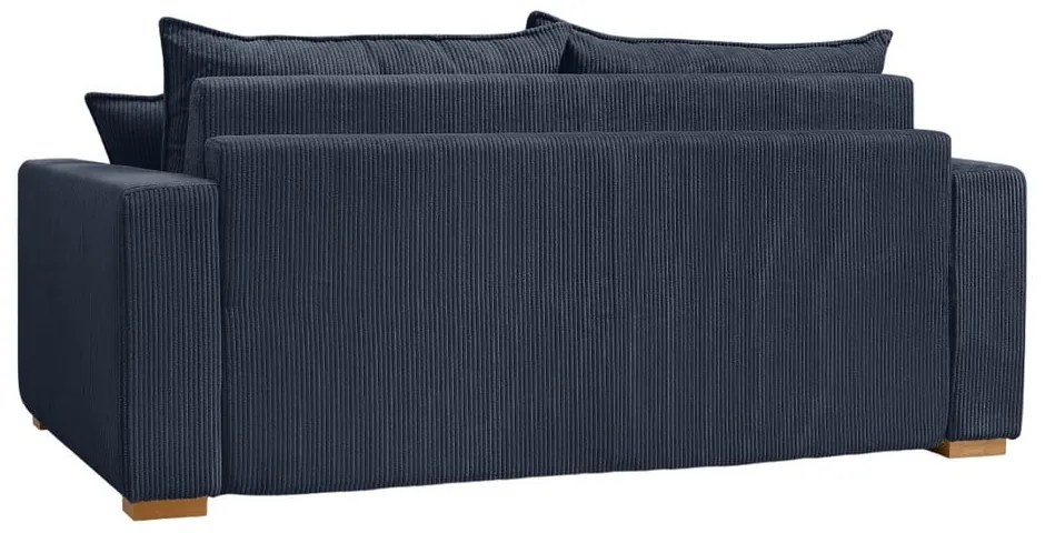 Тъмносин разтегателен диван от рипсено кадифе 225 cm Augustin – Bobochic Paris