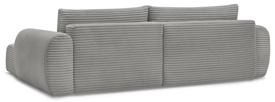 Тъмносив разтегателен ъглов диван от рипсено кадифе (десен ъгъл) Lucien – Bobochic Paris