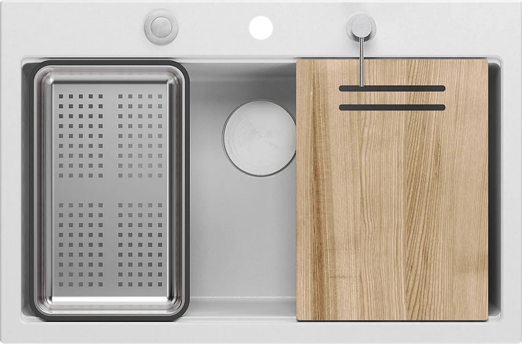 гранитна мивка MARC 110 WORKSTATION White