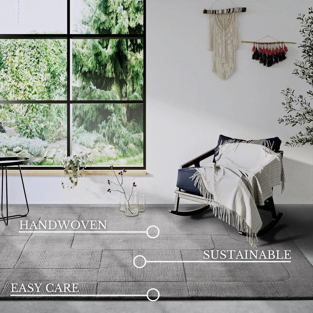 Сив ръчно изработен вълнен килим 190x280 cm Charlotte – Villeroy&amp;Boch
