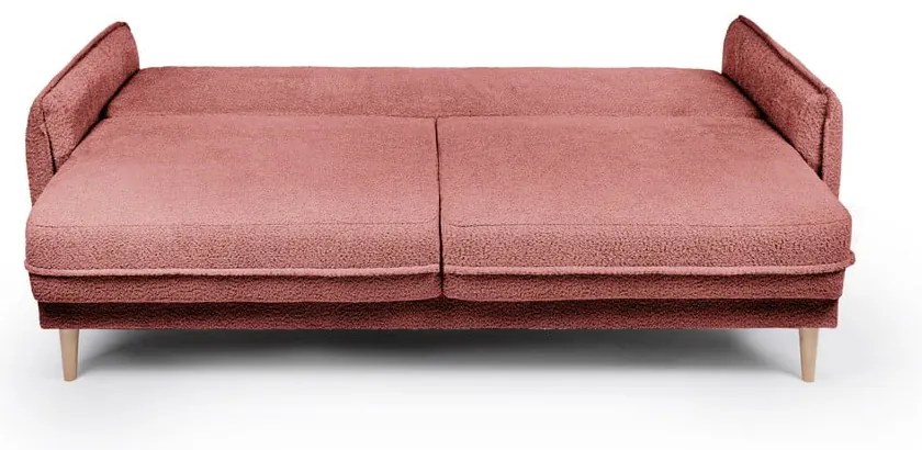 Червен разтегателен диван от плат букле 215 cm Patti - Bonami Selection