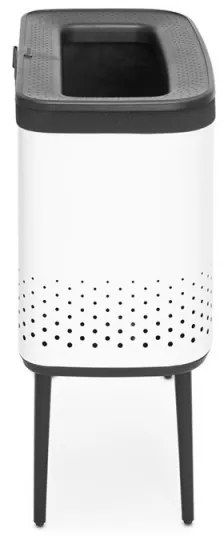 Кош за пране Brabantia Bo 1004174, 60 л, Пълнене без отваряне, Вентилационни отвори, Регулируеми крачета, Бял