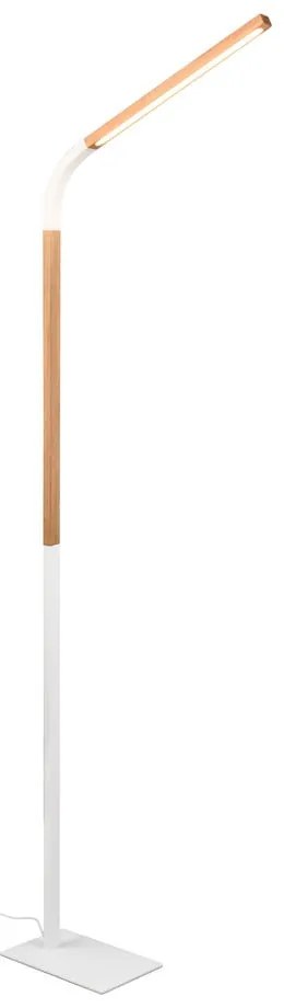 LED подова лампа в бял и естествен цвят с дървен абажур (височина 169,5 см) Norris - Trio