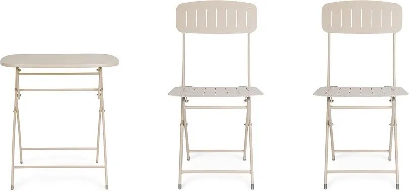 Бежов стоманен градински комплект за хранене за 2 Yvonne – Bizzotto