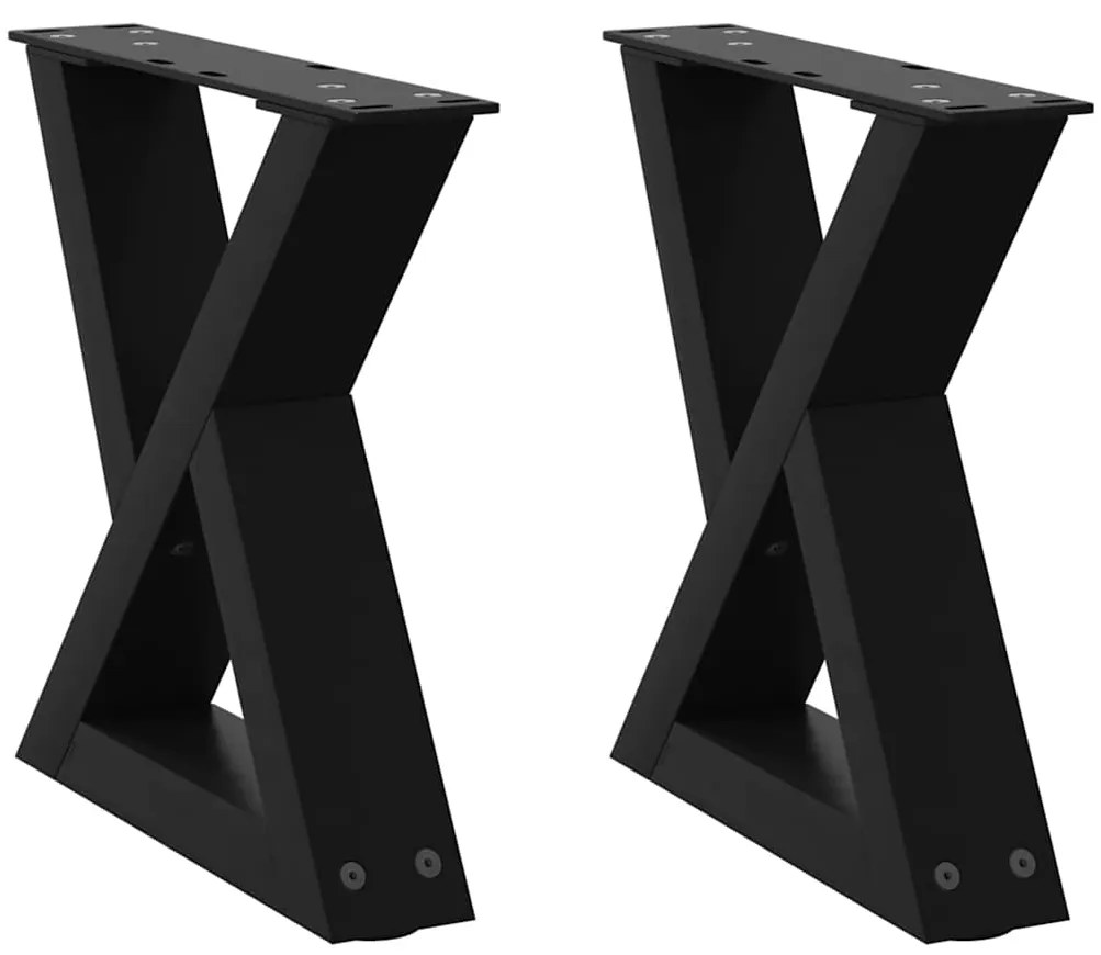 4012676 vidaXL Крака за масичка за кафе, 2 бр., черни, 30 x (30-31,3) см, стомана