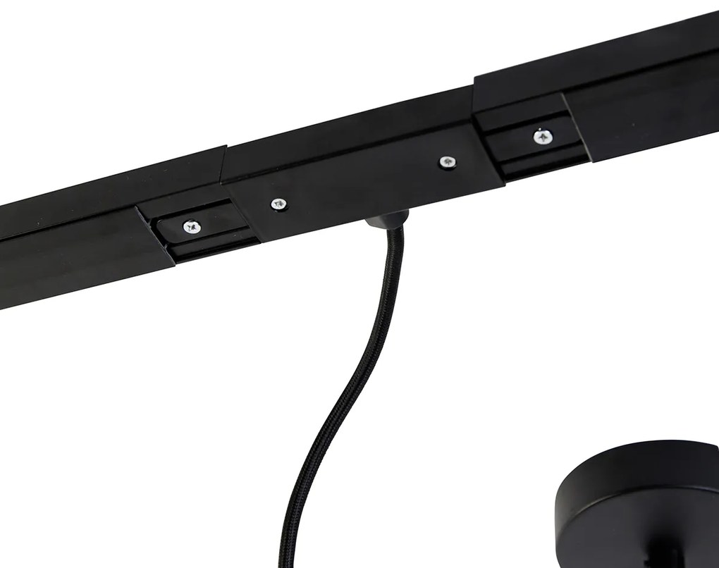 1-фазна релсова система тъмно бронз с 4 прожектора и кръгъл I захранващ блок - Jeana