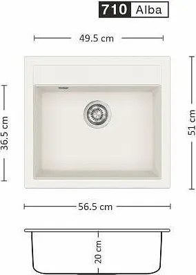Eurolux IMPULSE 565 SI Композитна мивка за вграждане
