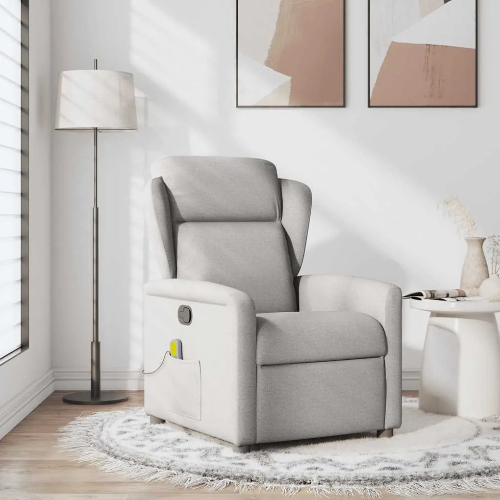 4015595 vidaXL Масажен стол за лежанка Cloud Grey Fabric