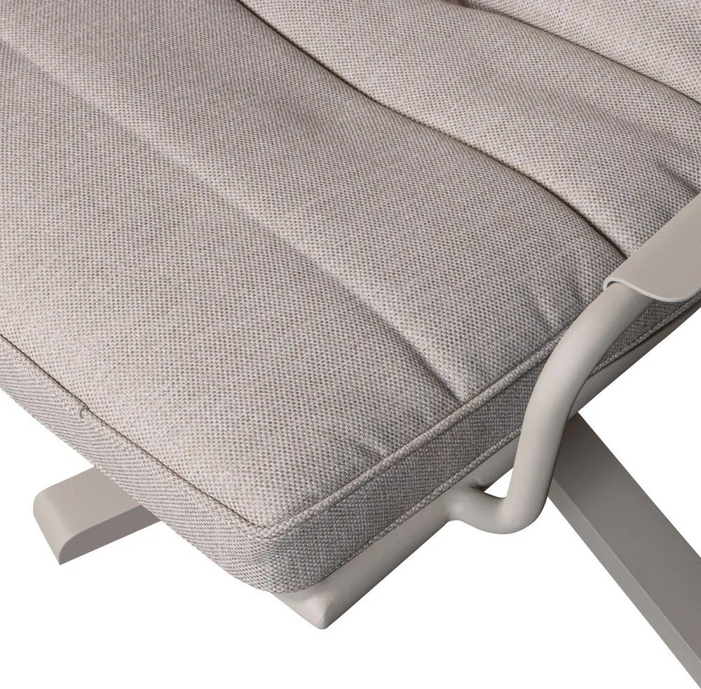 Сиво-бежов градински стол метален/подплатен Coosa – WOOOD