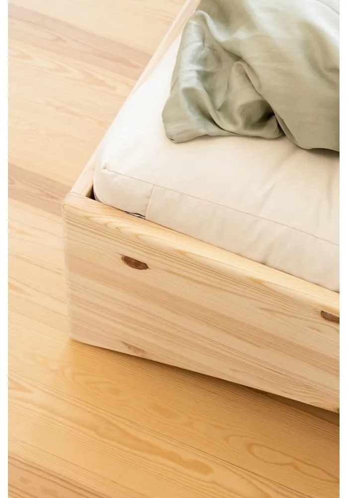 Двойно легло от масивен бор без табла в естествен цвят 160x200 cm Orbit – Karup Design