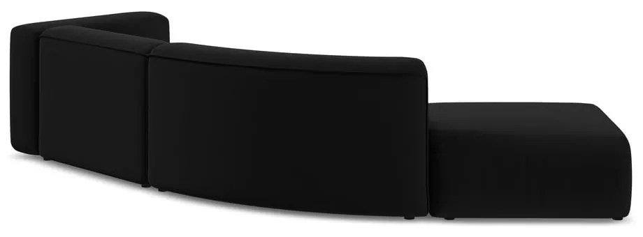 Черен кадифен шезлонг (ляв ъгъл) Ekahi – Makamii