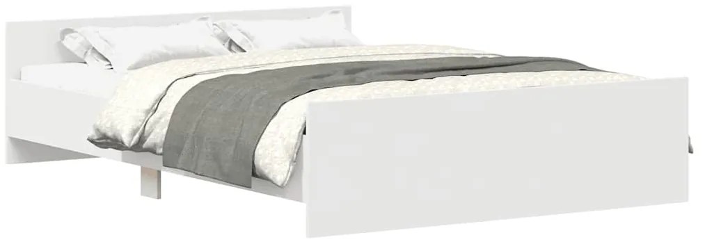 3203740 vidaXL Рамка за легло с горна и долна табла, бяла, 120x200 см
