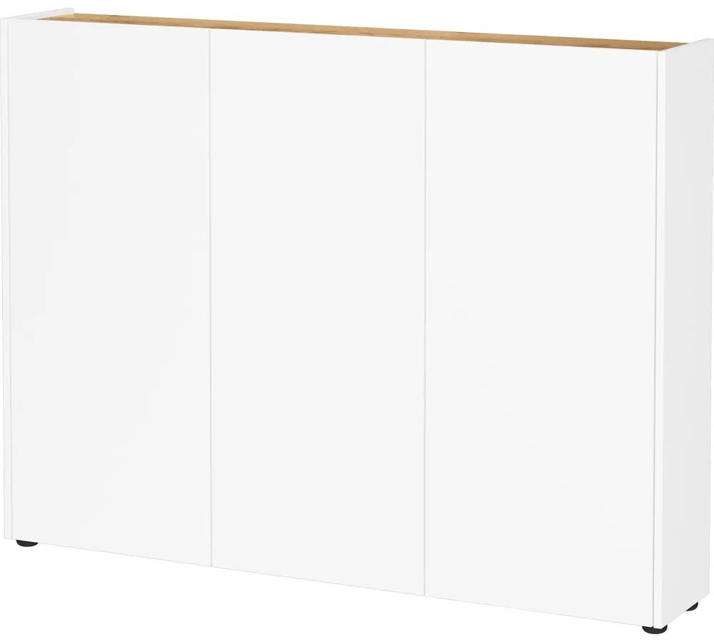 Бяла стойка за обувки от декор от дъб 138x105x25 cm Libbiano – Germania