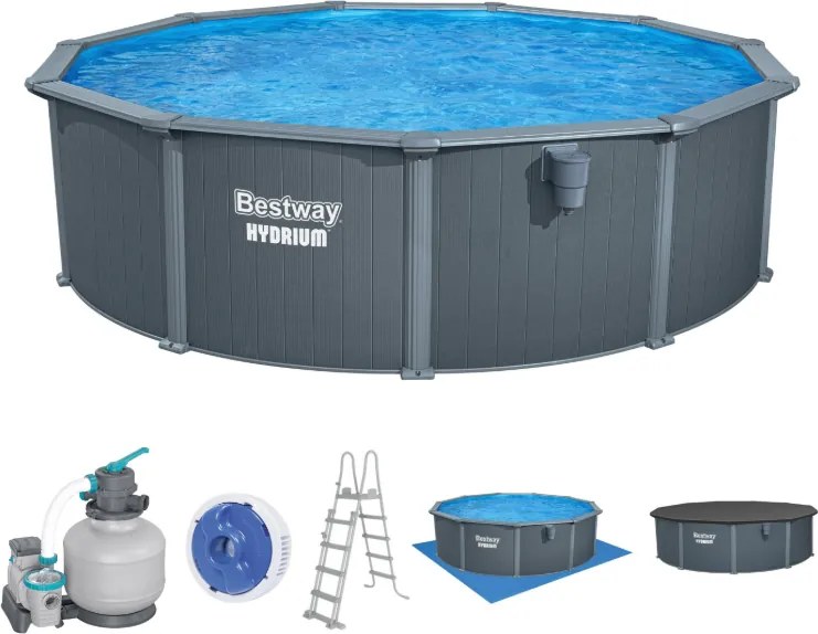 Сглобяем басейн Bestway Hydrium сив 488 x 132см - 561CU