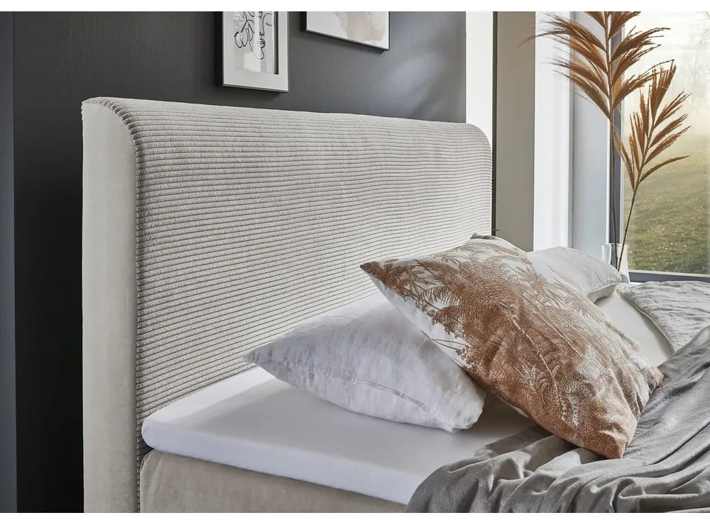 Бежово боксспринг легло със склад 180x200 cm Memphis - Meise Möbel