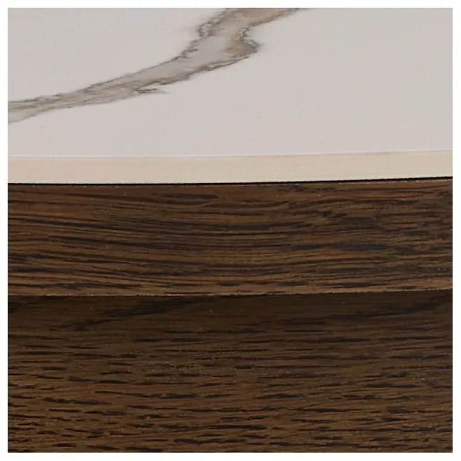 Кръгла масичка за кафе с керамичен плот в бежов и тъмнокафяв цвят ø 90 cm Southampton – Actona