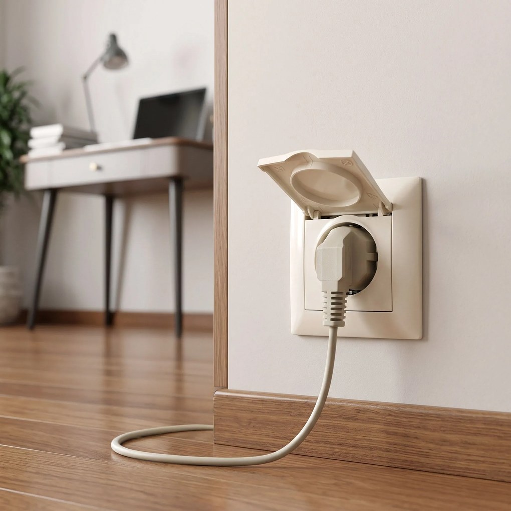 Единичен контакт със заземяване и капаче OSTE JNH005-G Beige
