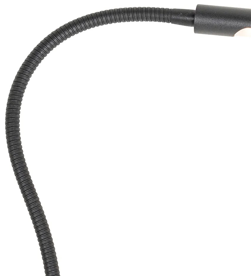 Скръцваща настолна лампа черна с LED с сензорен димер - Lionard