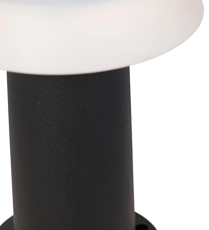 Стойка за външна лампа черна с LED с димер IP55 Соларна - Felice