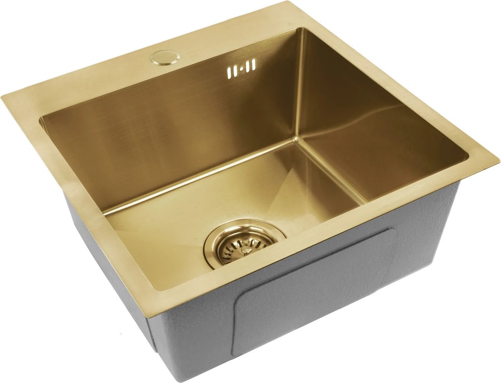 Стоманена мивка Leo 40 BRUSH GOLD